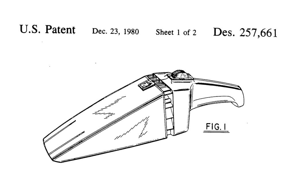 Image: U.S. design patent no. 257,66 showing the device's triangular design