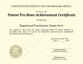 Pro bono certificate for individuals