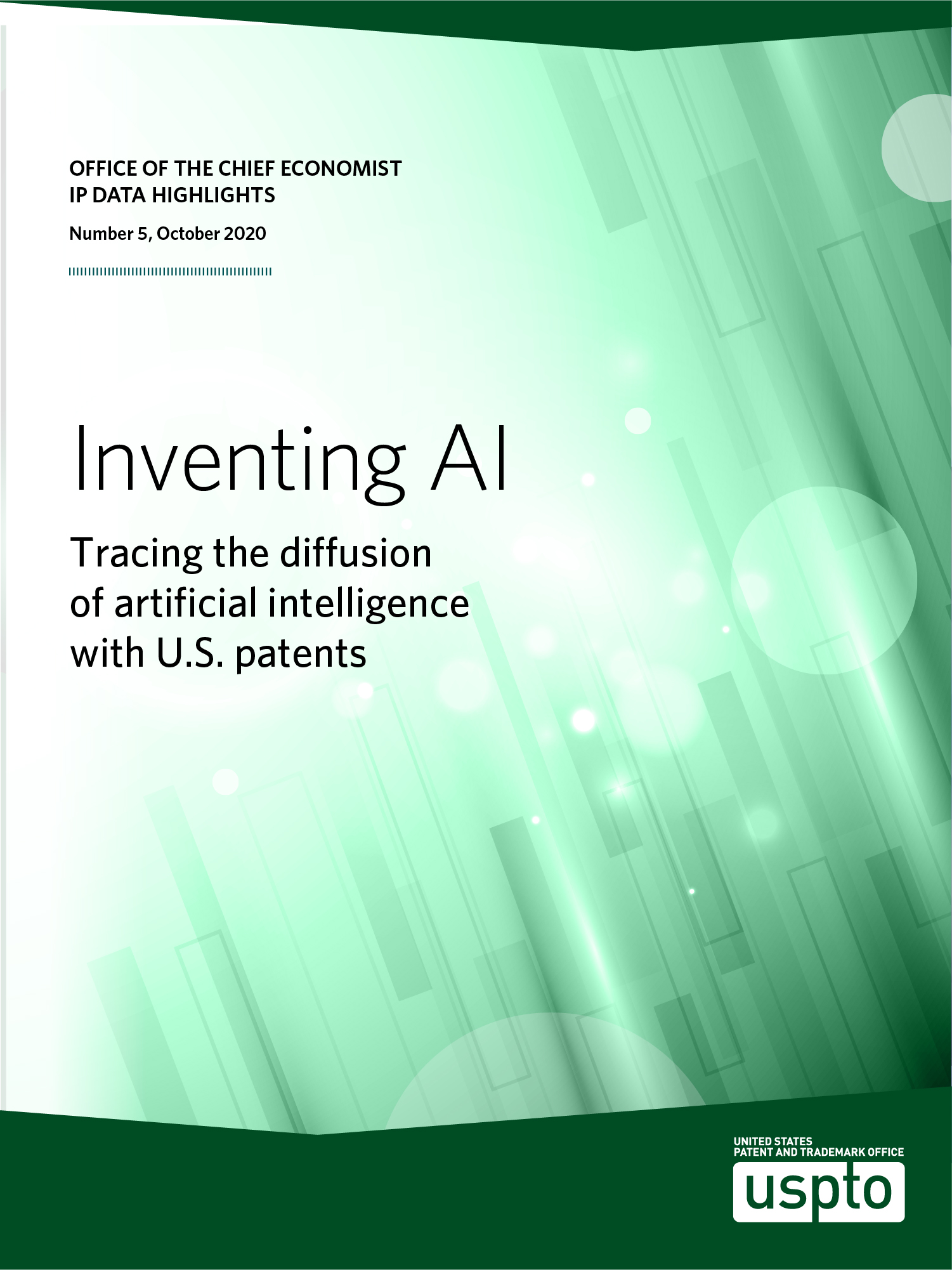 IP Data Highlight no. 5: Inventing AI, text on a green background