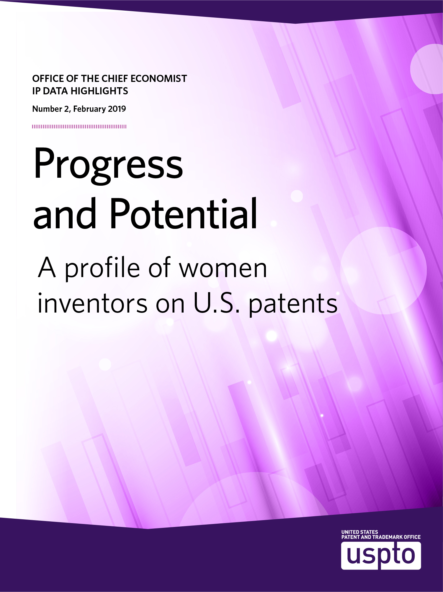 IP Data Highlight no. 2: Progress and Potential report, text on a purple background