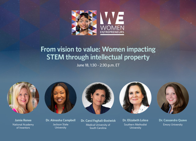 From vision to value: Women impacting STEM through intellectual property event graphic